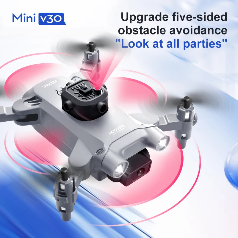 Mini Drone V30 avec caméra HD 4K. FPV RC Drones professionel, pliable avec évitement d'obstacles version améliorée. L'excellence au rendez-vous !