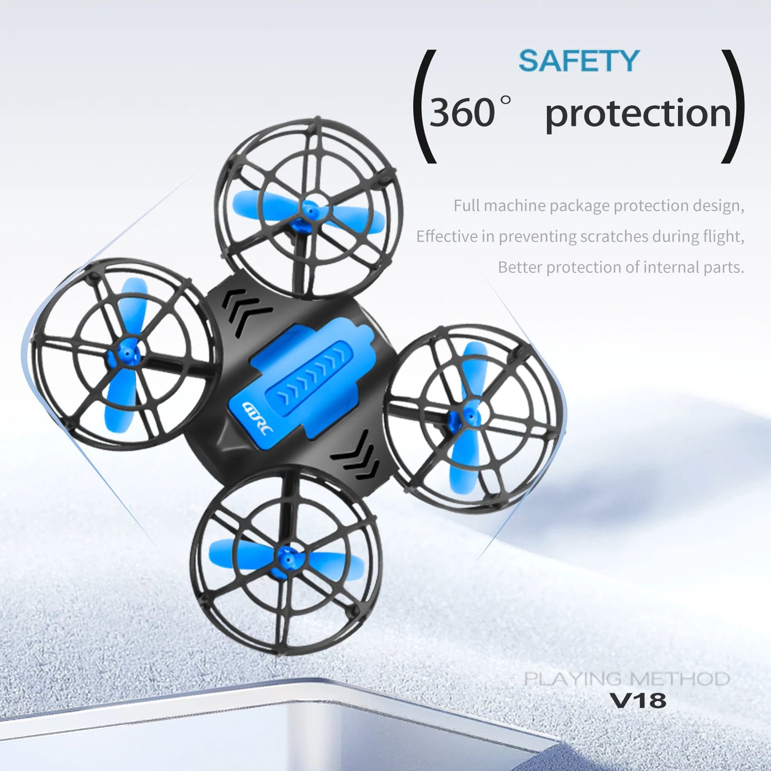 Mini Drone 3D V18 quadrirotor , parfait pour débutant , résistant aux impactes . Un charme à piloter !